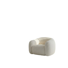 Plush Grey Modern Armchair on white background