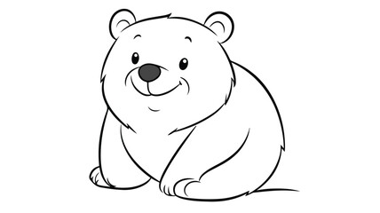 Fototapeta premium Simple Line Drawing of Cute Bear for Coloring Book Page