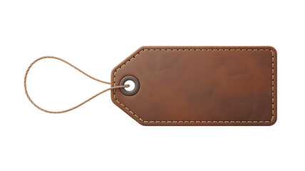 Brown Leather Gift Tag Mockup Blank Label Design Template