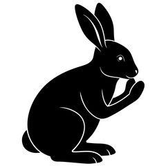 Rabbit Grooming Silhouette
