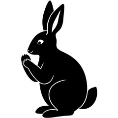 Rabbit Grooming Silhouette