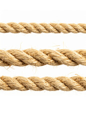 Brown Natural Fiber Rope Coiled Isolated on White Background – Eco-Friendly Material for Craft, Packaging, and Rustic Decoration