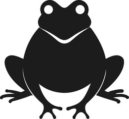 Silhouette Illustration of a Frog on a Lily Pad