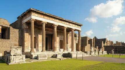 Fototapeta premium Ancient Roman Temple in Pompeii: A Glimpse into History