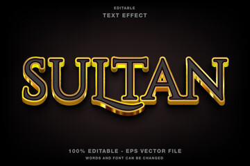 Sultan Luxury Gold 3D Editable Text Effect Template