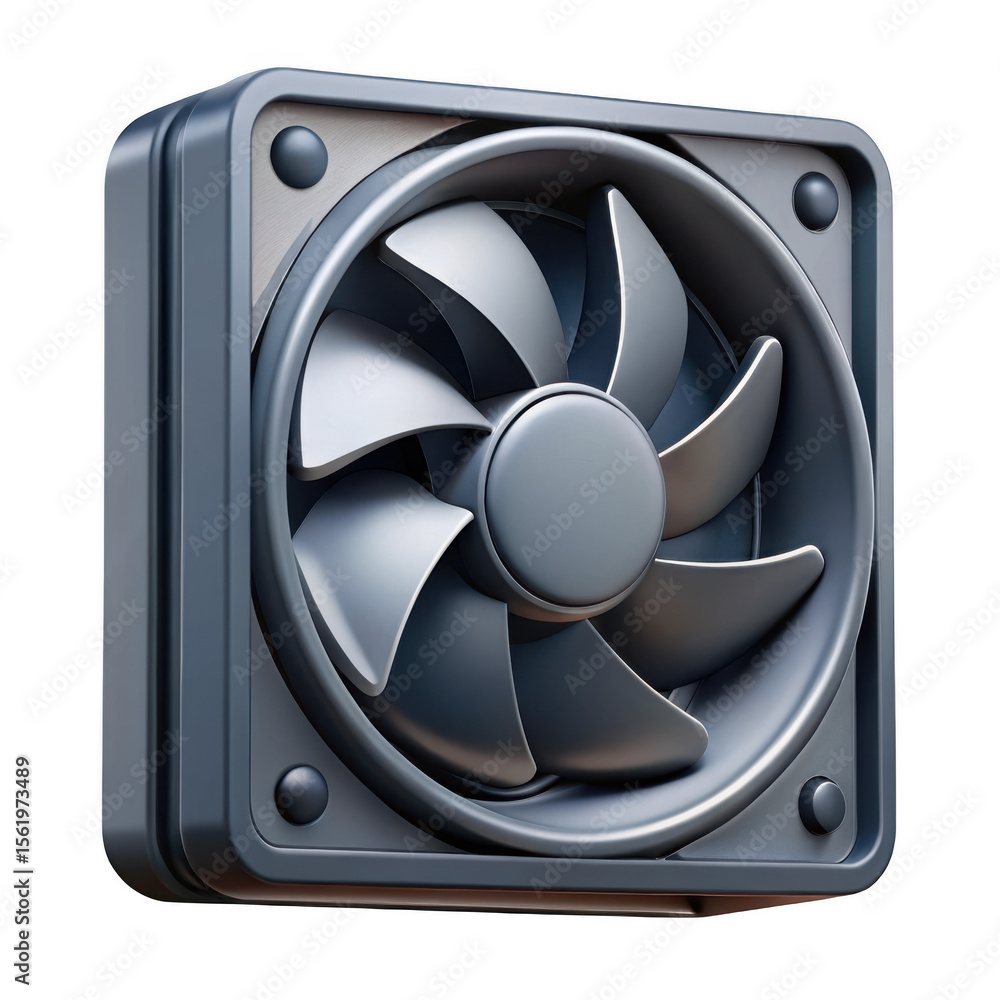 Aufkleber 3d realistic computer cooling fan isolated on transparent background