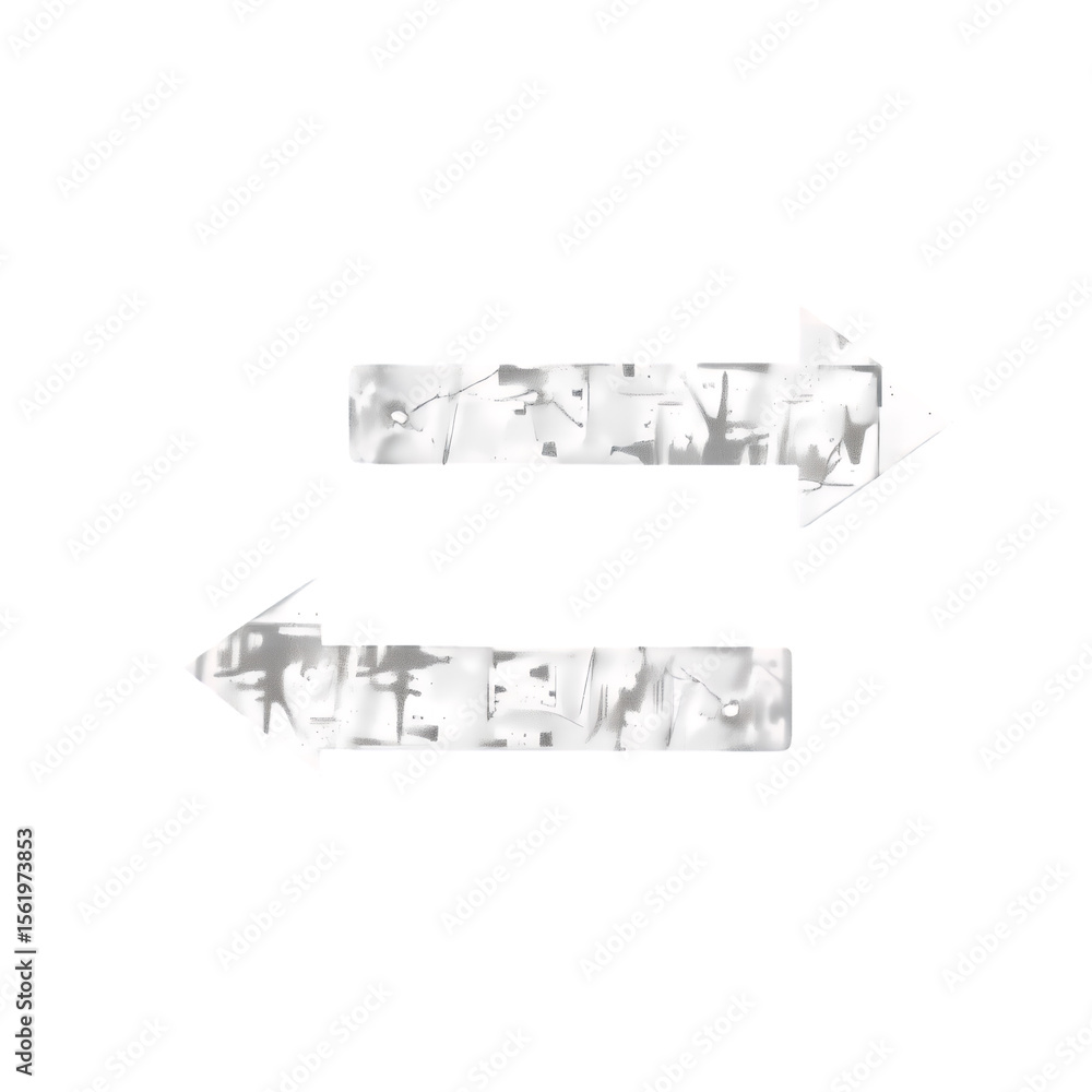 Aufkleber abstract image featuring two horizontal arrows pointing in opposite directions on black