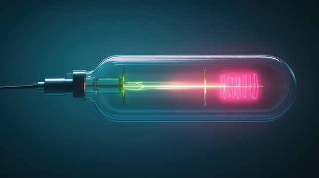 Glowing tube with internal electrical discharge