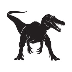 A crocodile-snouted dinosaur in motion – Suchomimus silhouette in minimal Suchomimus vector – Suchomimus illustration

