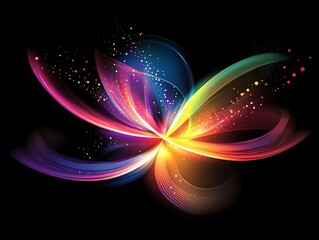 Fototapeta premium Vibrant abstract neon swirls design digital art colorful background creative environment modern viewpoint