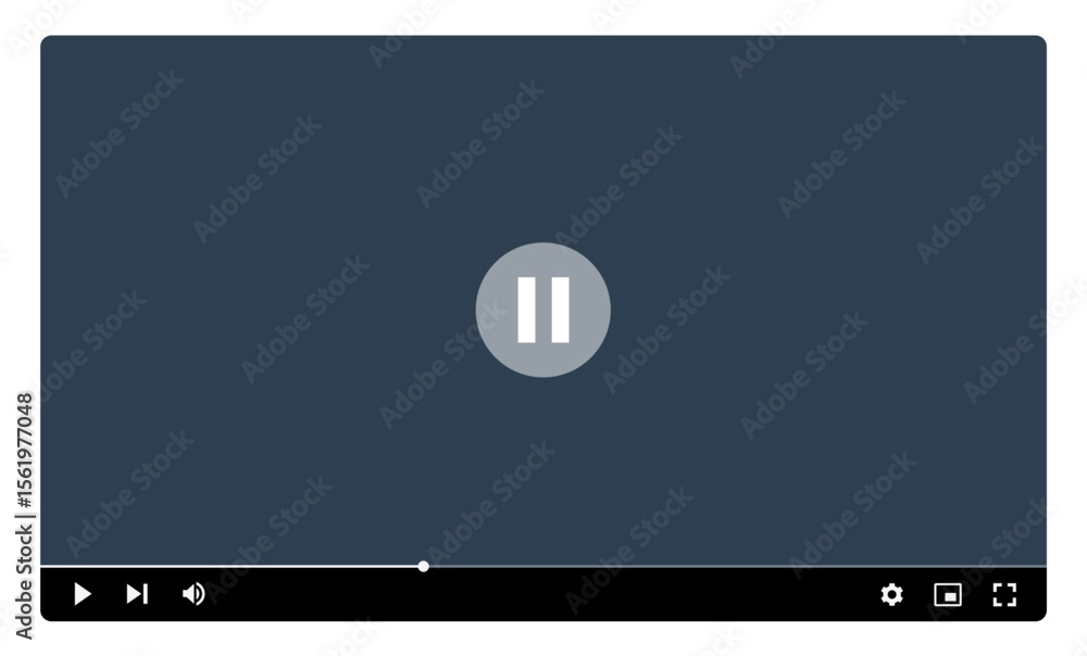 Aufkleber media player screen display ui mockup. video player ui template