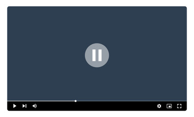 Media player screen display ui mockup. Video player UI template