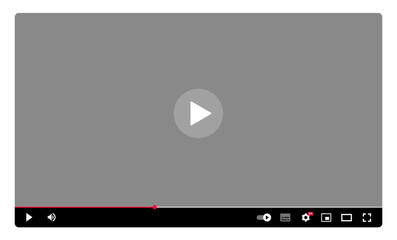 Media player screen display ui mockup. Video player UI template