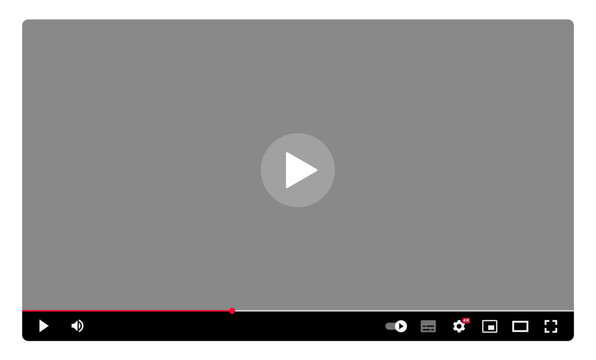 Media player screen display ui mockup. Video player UI template