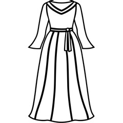 Fototapeta premium Maxi dress line art vector