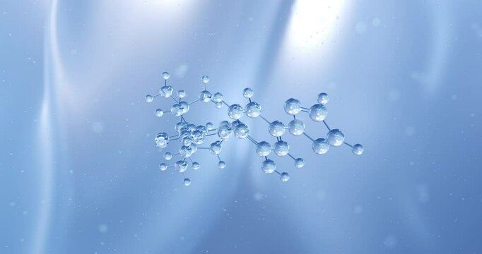 Votoplam rotating molecular structure, 3d model of gene splicing modulator
