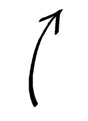 Arrow up line hand drawn. Vector 