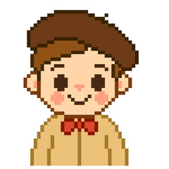 Naklejka premium Flat Design Pixel Art Writer Illustration