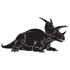 The broad-frilled titan – Torosaurus silhouette with powerful Torosaurus vector – Torosaurus illustration

