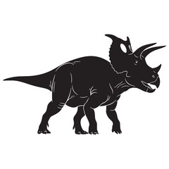Shielded strength in motion – Torosaurus silhouette featured in sleek Torosaurus vector – Torosaurus illustration

