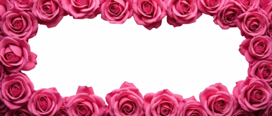 Beautiful arrangement of pink roses creates vibrant and romantic frame, perfect for expressing love and affection