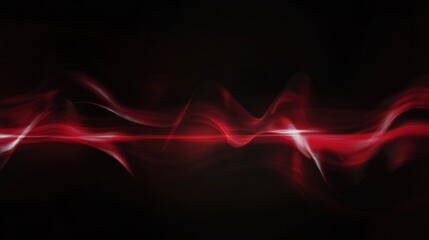 Fototapeta premium Background red wave on the black background