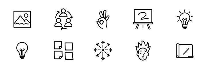 Education, learning outline icon set. school, study tools collection outline style