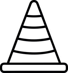 Traffic cone line art icon	