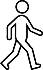 Fast walk outline icon on white background