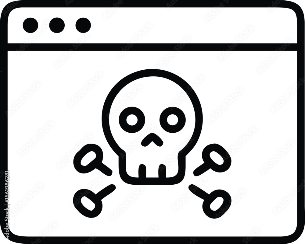 Aufkleber browser window icon showing skull and crossbones as a design