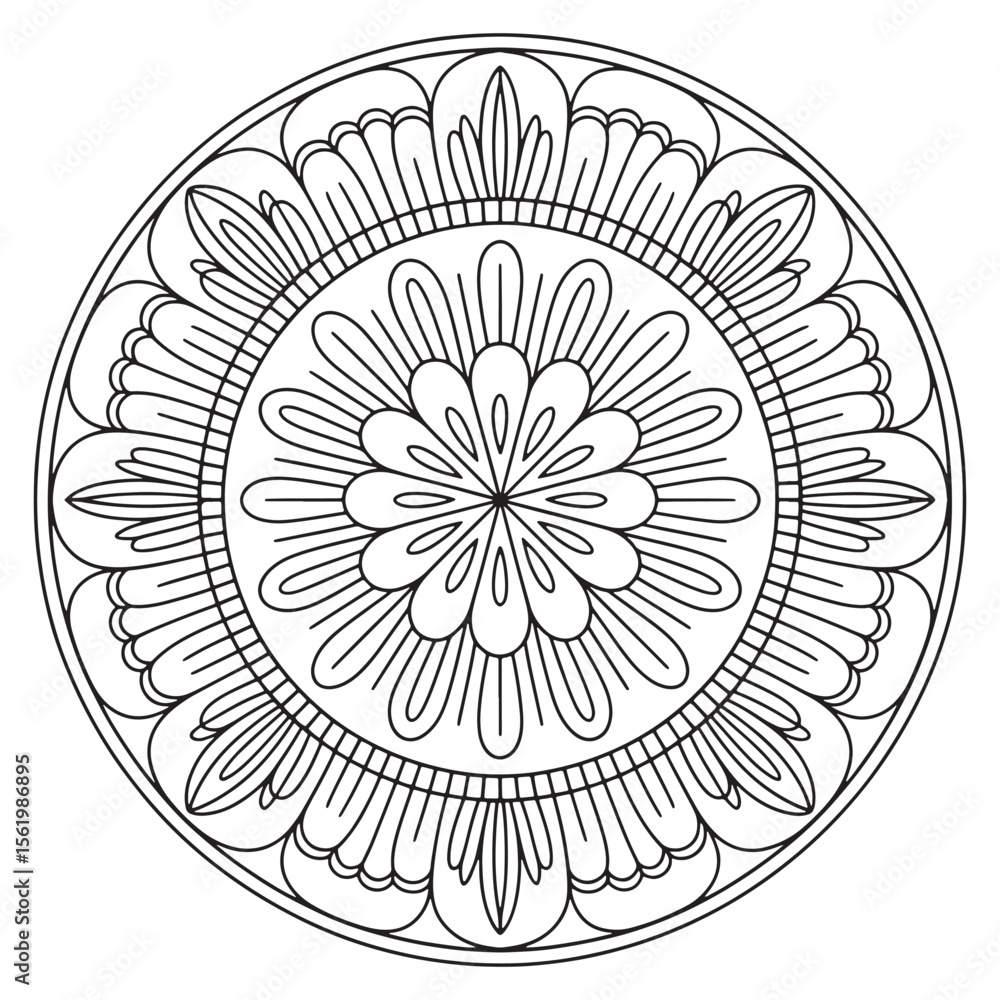 Poster elegant floral mandala design intricate circular pattern with delicate lines and geometric symmetry 