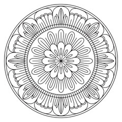 Elegant Floral Mandala Design Intricate Circular Pattern with Delicate Lines and Geometric Symmetry a Meditative and Visually Appealing Composition