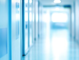 Blue tone hospital corridor background