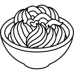Pasta line art vector