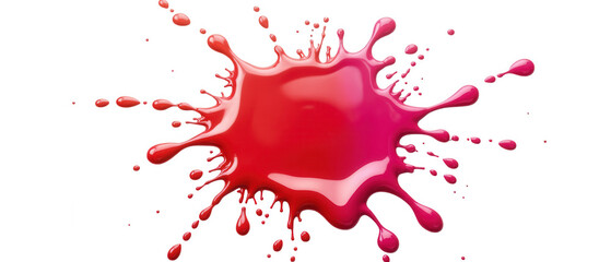Bright red paint splash creates dynamic and energetic visual, perfect for artistic projects or creative designs