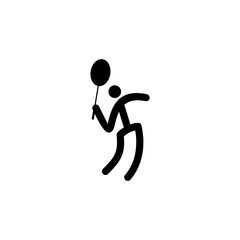 Badminton sport single icon logo design
