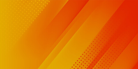 Abstract orange gradient background, with trendy geometric graphic design. Simple minimal square and dots halftone yellow and orange gradient pattern background