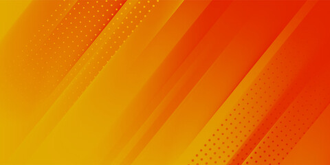 Abstract orange gradient background, with trendy geometric graphic design. Simple minimal square and dots halftone yellow and orange gradient pattern background