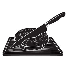 Wholesome charm in baked form – Bagel silhouette drawn with fresh Bagel vector – Bagel illustration

