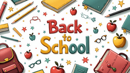 Welcome back to school colorful banner template