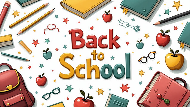 Welcome back to school colorful banner template