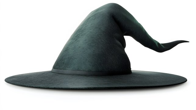 Dark Green Witch Hat, Fantasy Wizard Headwear, Halloween Costume Accessory