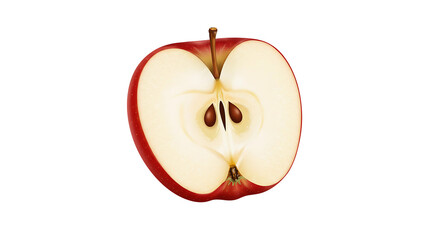 apple cut in half cut out transparent background