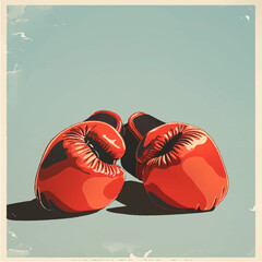 Postcard of red boxing gloves