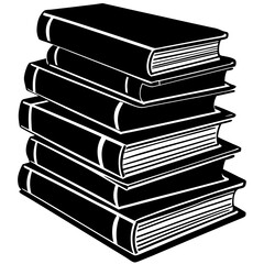 Elegant silhouette of an antique book stack—perfect for book cafes, reading blogs, or heritage literature visuals.

