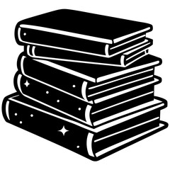 Timeless vector of vintage books stacked together—ideal for posters, old library themes, or reader merchandise.