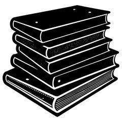 Old stacked book silhouette design—great for classic education themes, author pages, or retro graphic content.

