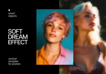 Soft Dream Poster Photo Effect Mockup