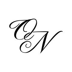 Fototapeta premium Elegant ON Monogram Logo in Black Script – Luxury Calligraphy Initial Design on White Background