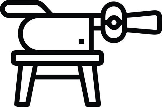 black line art projector on stand clip art preview